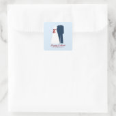Militaire bruiloft vierkante sticker (Tas)