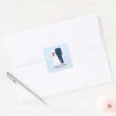 Militaire bruiloft vierkante sticker (Envelop)