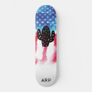 *~* Militaire CACTUS Rode Witte Blauwe Vlag Persoonlijk Skateboard