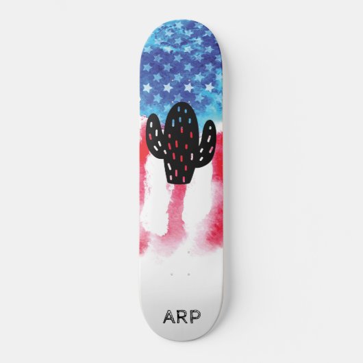 *~* Militaire CACTUS Rode Witte Blauwe Vlag Persoonlijk Skateboard (Voorkant)