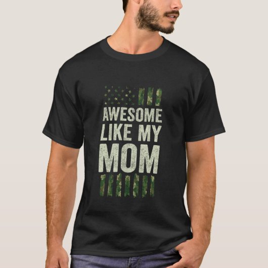 Militaire Camo Amerikaanse Vlag - Geweldig Net Als T-shirt (Voorkant)