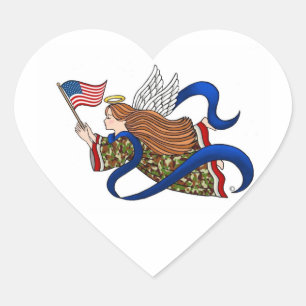 "Militaire Camo Angel" Hart Sticker