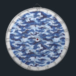 Militaire Camo Dartboard Dartbord<br><div class="desc">Dit dartboard spel is afgebeeld met een blauwe militaire camo print.</div>
