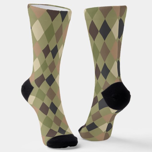 Militaire Camo Green Brown patroon Sokken (Gebogen)