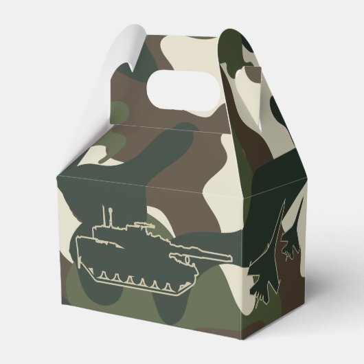 Militaire Camo Leger Verjaardagsfeestje Favor Boxe Bedankdoosjes (Voorkant Zijde)
