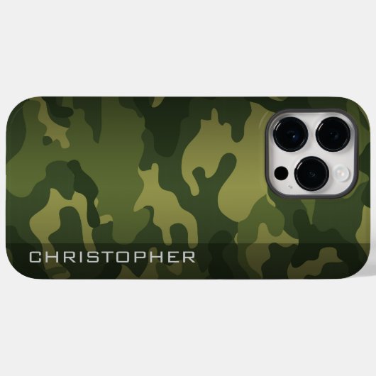 Militaire Camo Pattern Green met naam Case-Mate iPhone Case (Achterkant (horizontaal))