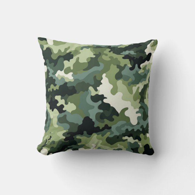 Militaire Camo Print Accent Kussen (Voorkant)