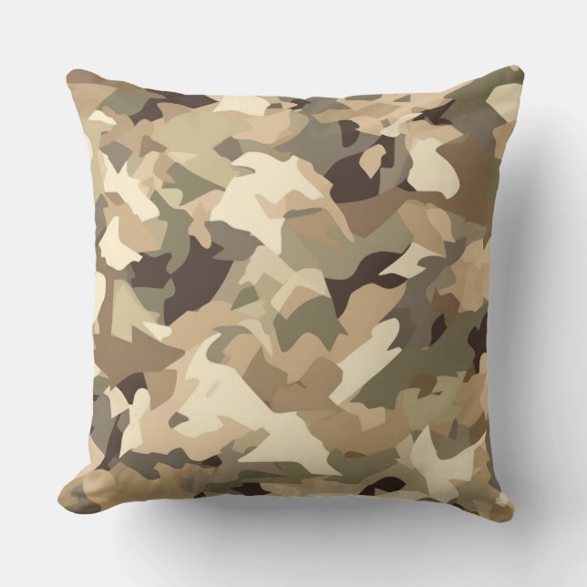 Militaire Camo Print Accent Kussen (Voorkant)
