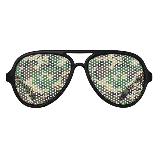 Militaire Camouflage Aviator Zonnebril (Voorkant)