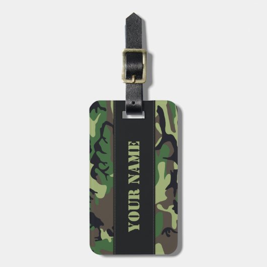 Militaire Camouflage Bagagelabel (Voorkant verticaal)