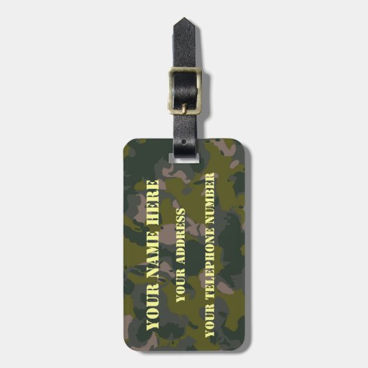 Militaire camouflage bagagelabel (Voorkant verticaal)