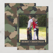 Militaire Camouflage Camo Kerstmis Familie Foto Feestdagenkaart (Voorkant / Achterkant)