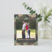 Militaire Camouflage Camo Kerstmis Familie Foto Feestdagenkaart (Staand voorkant)