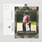 Militaire Camouflage Camo Kerstmis Familie Foto Feestdagenkaart (Voorkant / Achterkant)