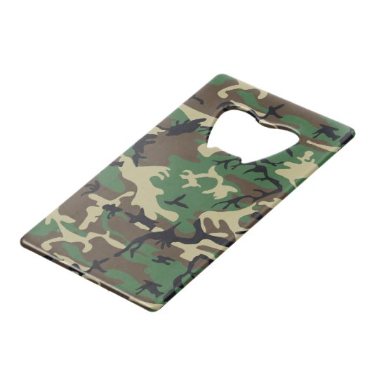 Militaire Camouflage Creditkaart Flessenopener (Voorkant Gekanteld)
