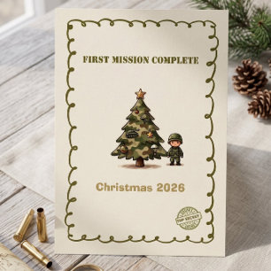 Militaire Camouflage Eerste Kerstdkaart — Top Gehe Feestdagenkaart