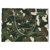 Militaire Camouflage Gift Bag - Jongens Verjaardag Groot Cadeauzakje (Achterkant)