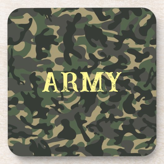 Militaire camouflage groen bier onderzetter (Voorkant)