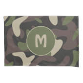 Militaire Camouflage Groen Bruin Abstract Monogram Kussensloop (Voorkant)