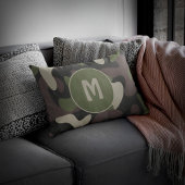 Militaire Camouflage Groen Bruin Abstract Monogram Kussensloop