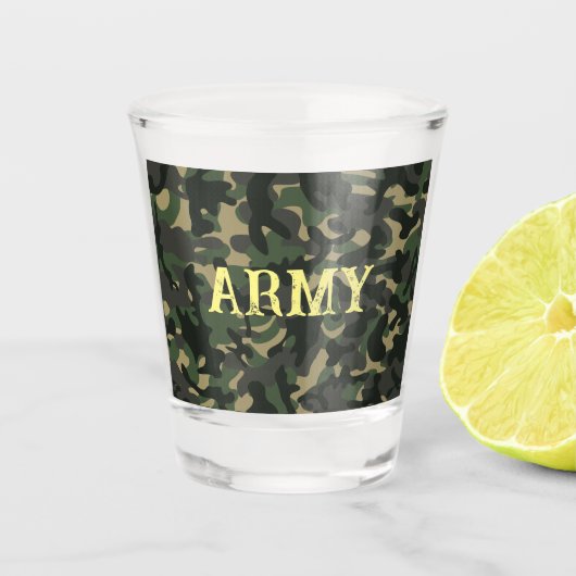 Militaire camouflage groen shot glas (Voorkant)