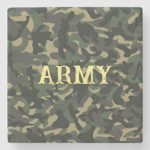 Militaire camouflage groen stenen onderzetter