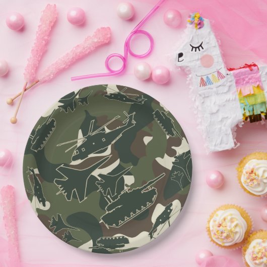 Militaire Camouflage Leger Camo Wegwerp Borden Papieren Bordje (Feest)