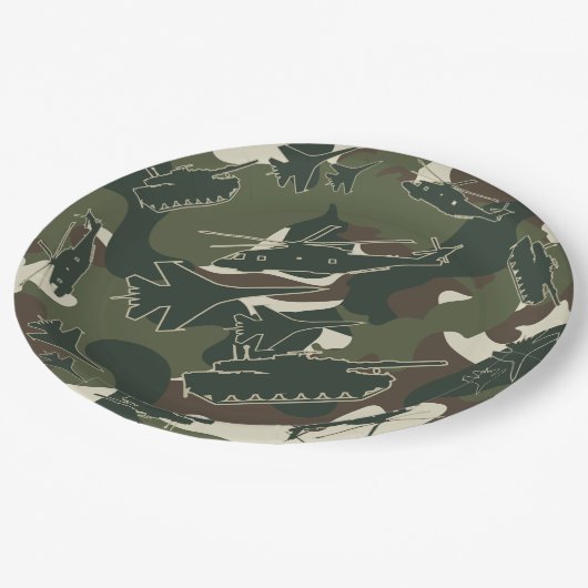 Militaire Camouflage Leger Camo Wegwerp Borden Papieren Bordje (Gekanteld)