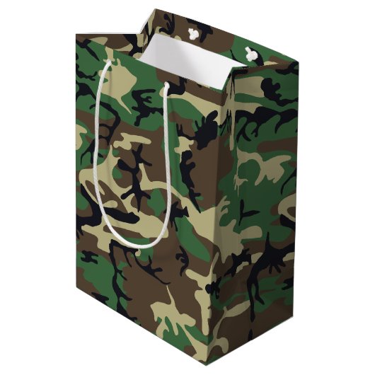 Militaire Camouflage Medium Cadeauzakje (Achterkant Gekanteld)