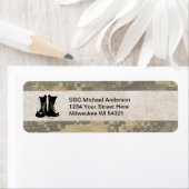 Militaire Camouflage met Army Combat Boots Custom Etiket (Insitu)