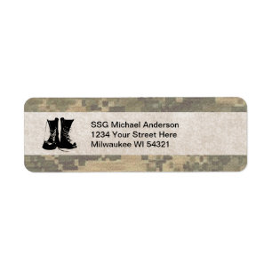 Militaire Camouflage met Army Combat Boots Custom Etiket