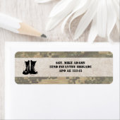 Militaire Camouflage met Army Combat Boots Etiket (Insitu)