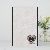 Militaire Camouflage "Miss You" Briefpapier (Staand voorkant)