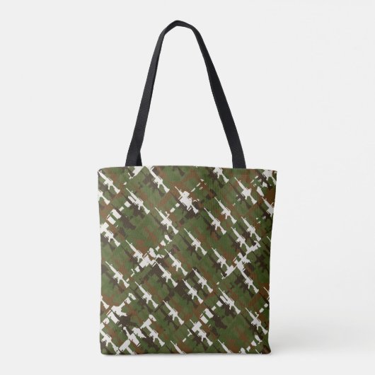 Militaire Camouflage Pistool Cool Geweer GI Style  Tote Bag (Achterkant)