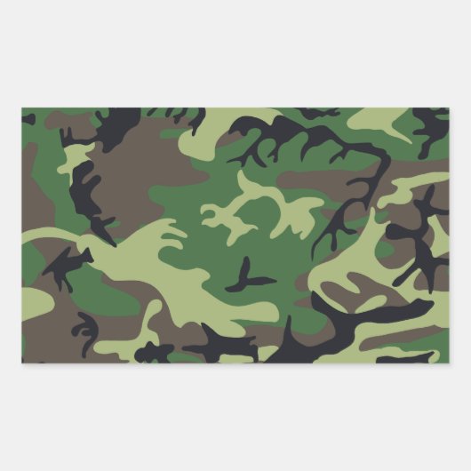 Militaire Camouflage Rechthoekige Sticker (Voorkant)