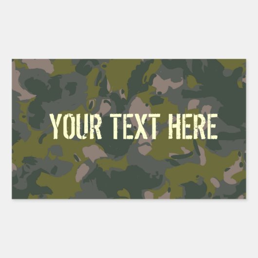 Militaire camouflage rechthoekige sticker (Voorkant)