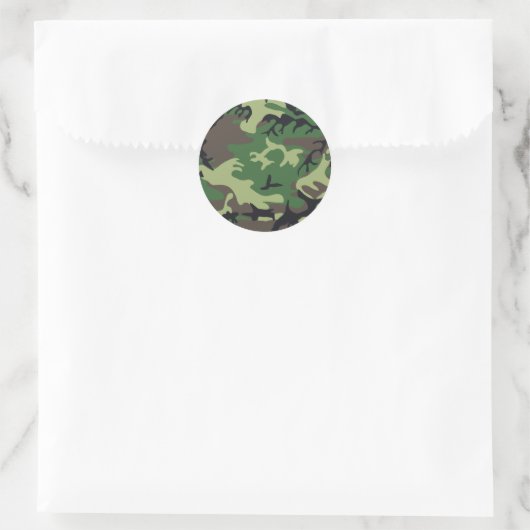 Militaire Camouflage Ronde Sticker (Tas)