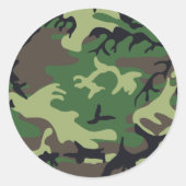 Militaire Camouflage Ronde Sticker (Voorkant)