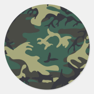 Militaire Camouflage Ronde Sticker