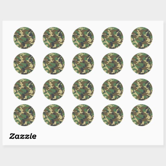 Militaire Camouflage Ronde Sticker (Vel)