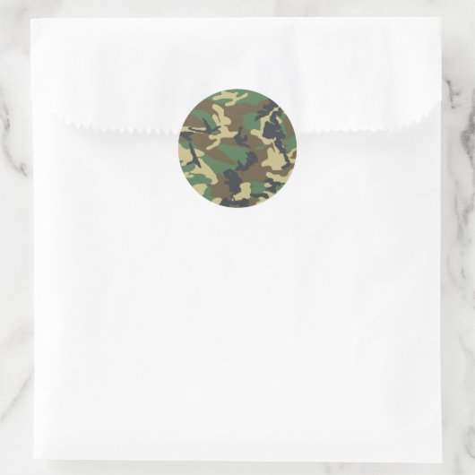 Militaire Camouflage Ronde Sticker (Tas)