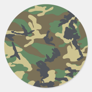 Militaire Camouflage Ronde Sticker