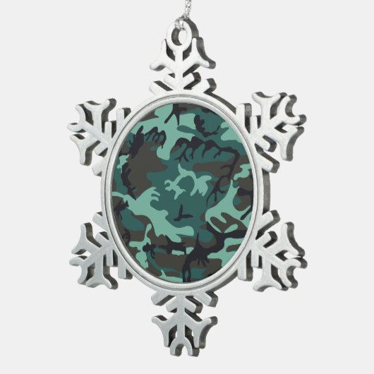 Militaire Camouflage Tin Sneeuwvlok Ornament (Rechts)