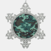 Militaire Camouflage Tin Sneeuwvlok Ornament (Voorkant)