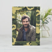 militaire camouflage Verjaardag met Foto Kaart (Staand voorkant)