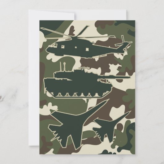 Militaire Camouflage Verjaardagsfeestje Leger Uitn Kaart (Achterkant)