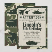Militaire Camouflage Verjaardagsfeestje Leger Uitn Kaart (Voorkant / Achterkant)