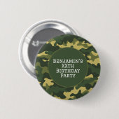 Militaire camouflage Verjaardagsfeestthema Aangepa Ronde Button 5,7 Cm (Voorkant /achterkant)