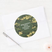 Militaire camouflage Verjaardagsfeestthema Aangepa Ronde Sticker (Envelop)