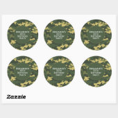Militaire camouflage Verjaardagsfeestthema Aangepa Ronde Sticker (Vel)